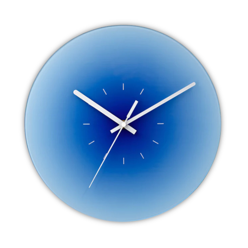 Horloge murale en verre coucher de soleil | Design moderne à dégradé