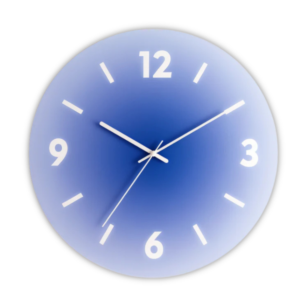 Horloge murale en verre coucher de soleil | Design moderne à dégradé