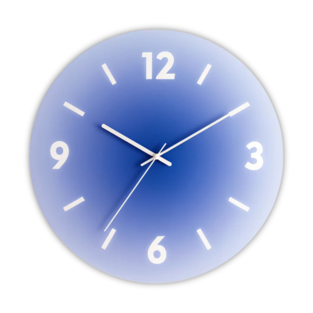 Horloge murale en verre coucher de soleil | Design moderne à dégradé