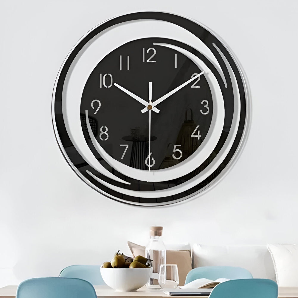 Horloge Murale Moderne Acrylique Noir Style Scandinave