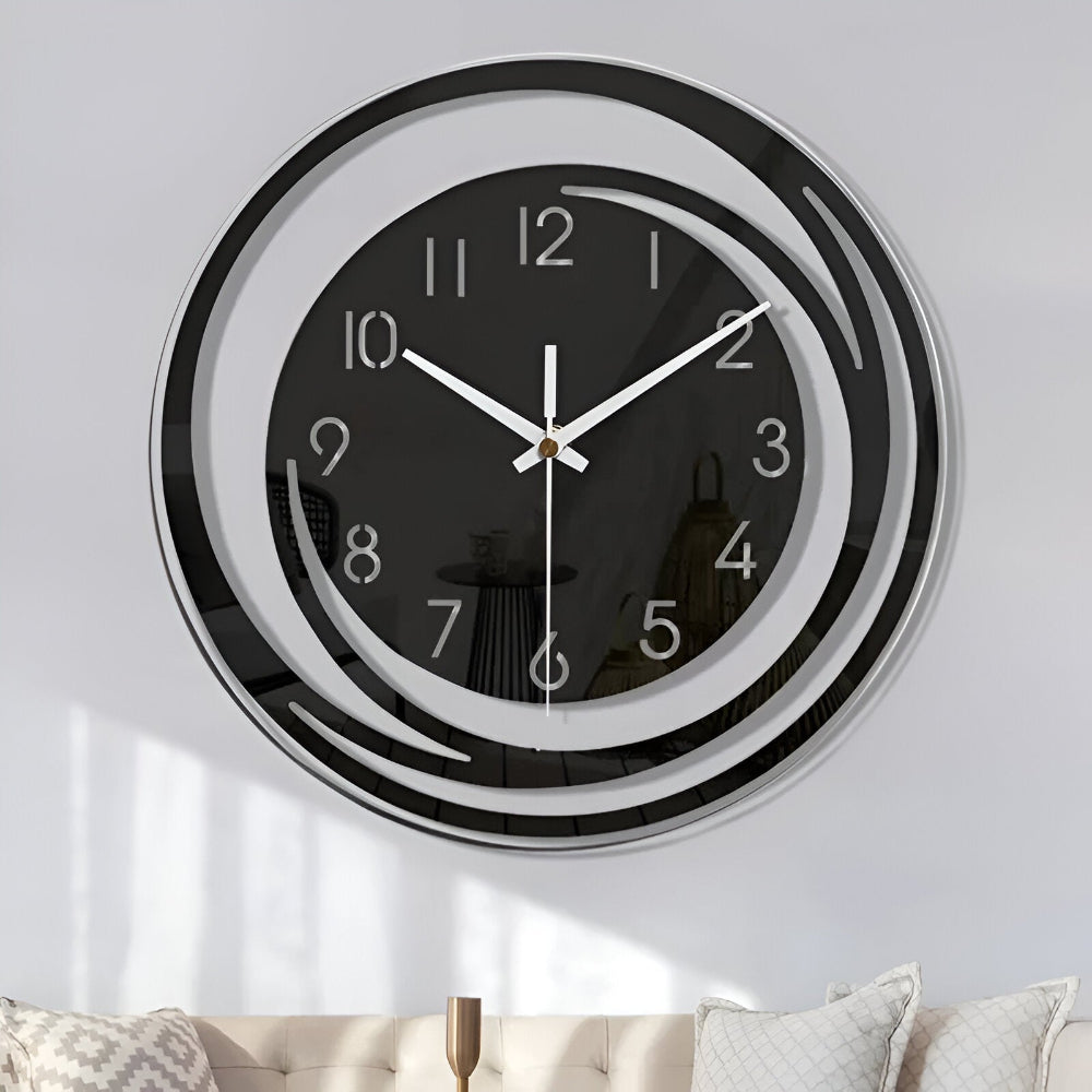 Horloge Murale Moderne Acrylique Noir Style Scandinave