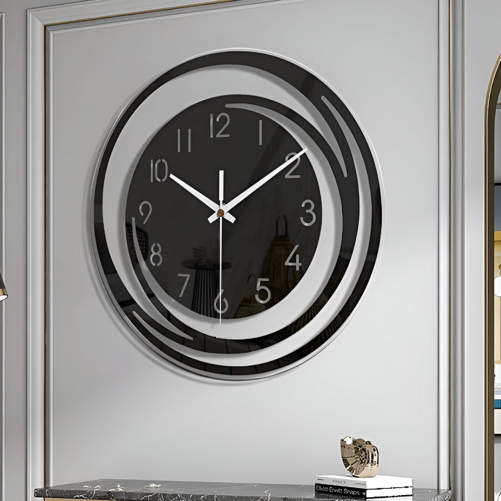 Horloge Murale Moderne Acrylique Noir Style Scandinave