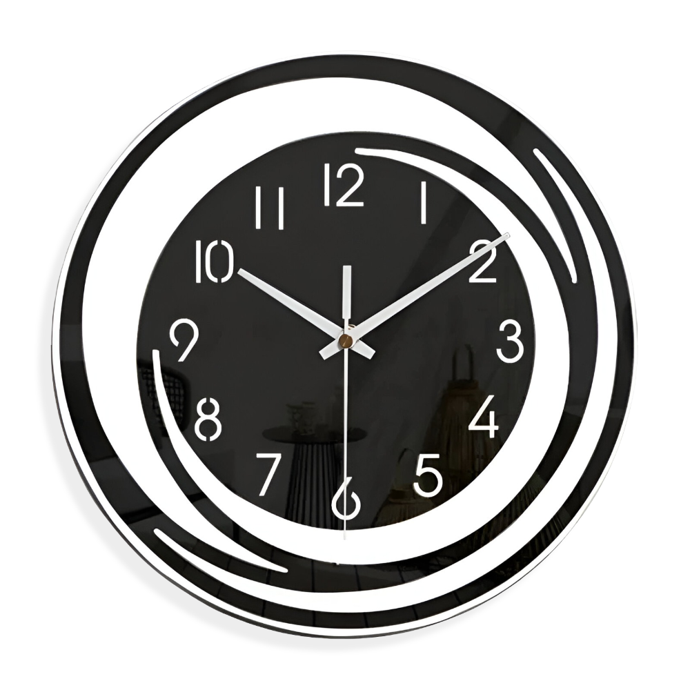 Horloge Murale Moderne Acrylique Noir Style Scandinave