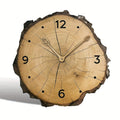 Horloge Murale Rustique Effet Tranche de Bois Naturel