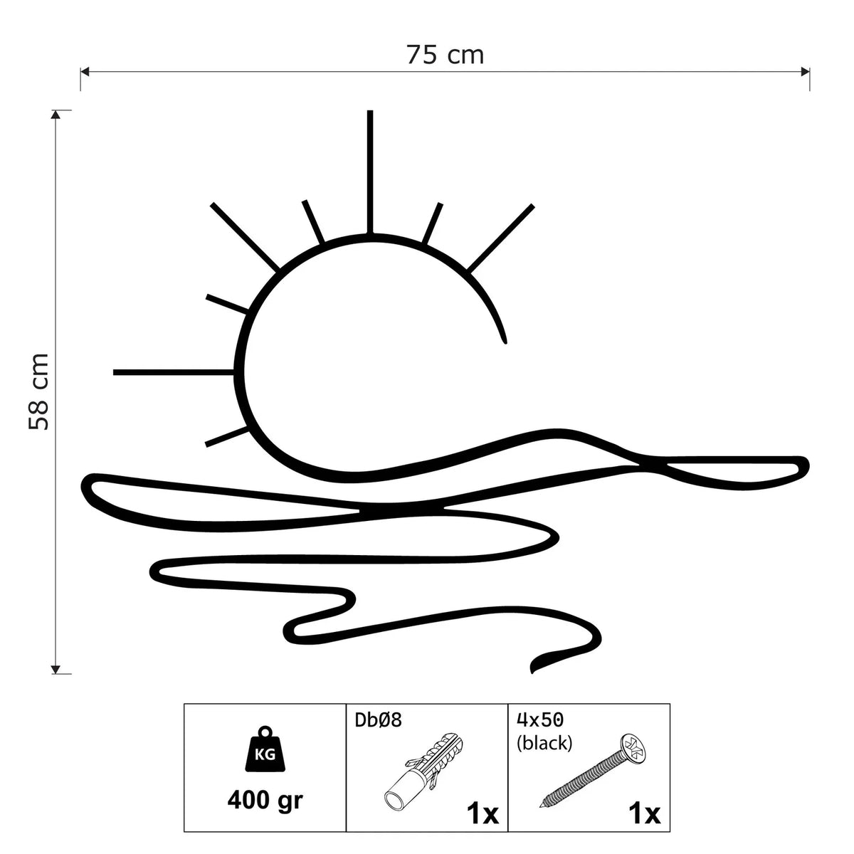 Décoration Murale en Métal - Soleil (SUN.03)