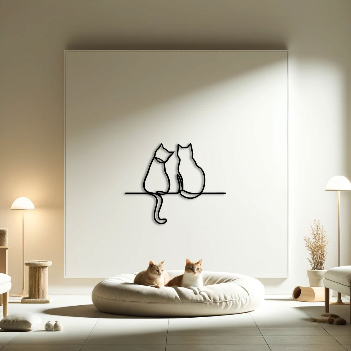 Décoration Murale en Métal - Conte de Deux Chats