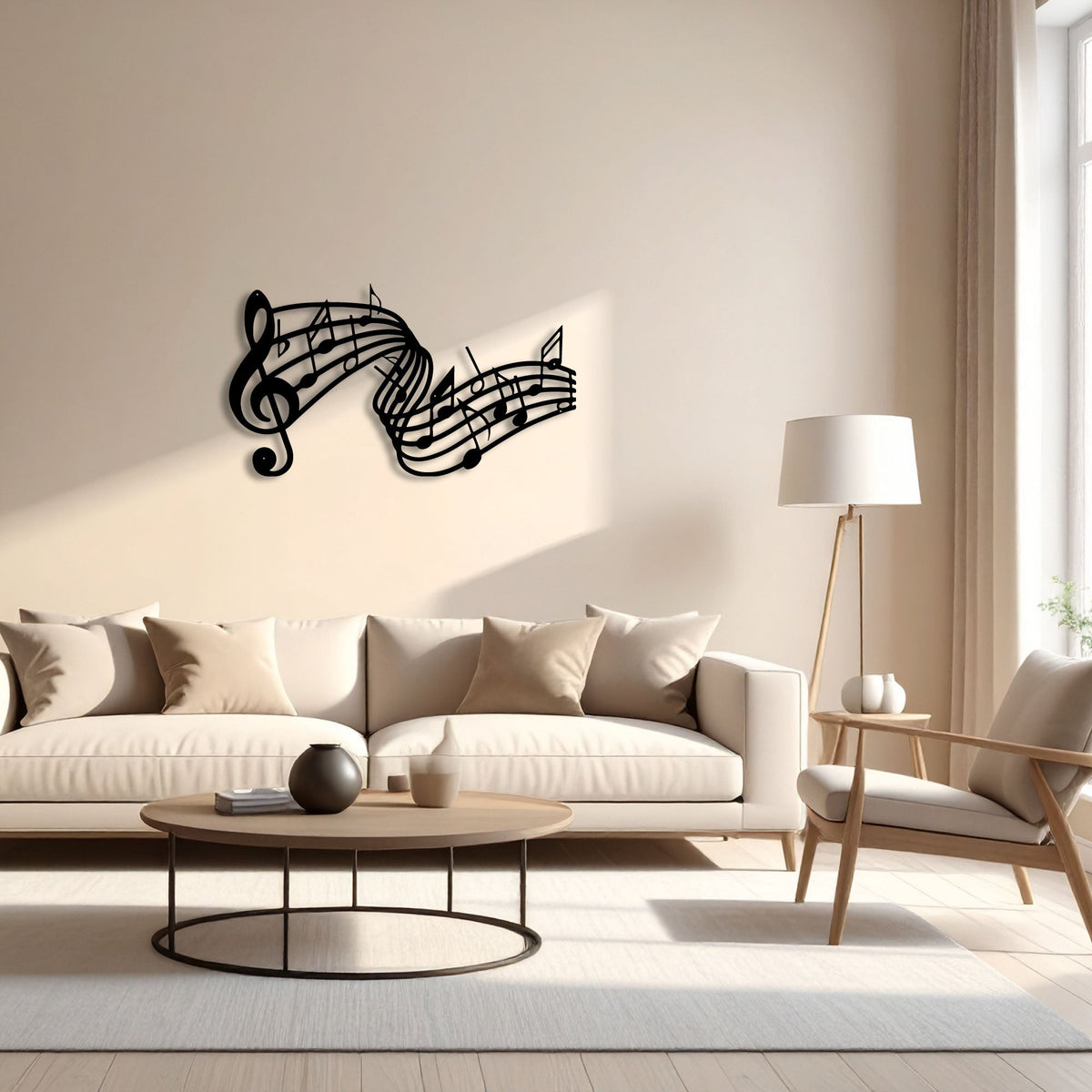 Décoration Murale en Métal - Notes de musique