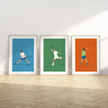 Triptyque affiche tennis minimaliste | Poster tennis design | Décoration murale sport premium
