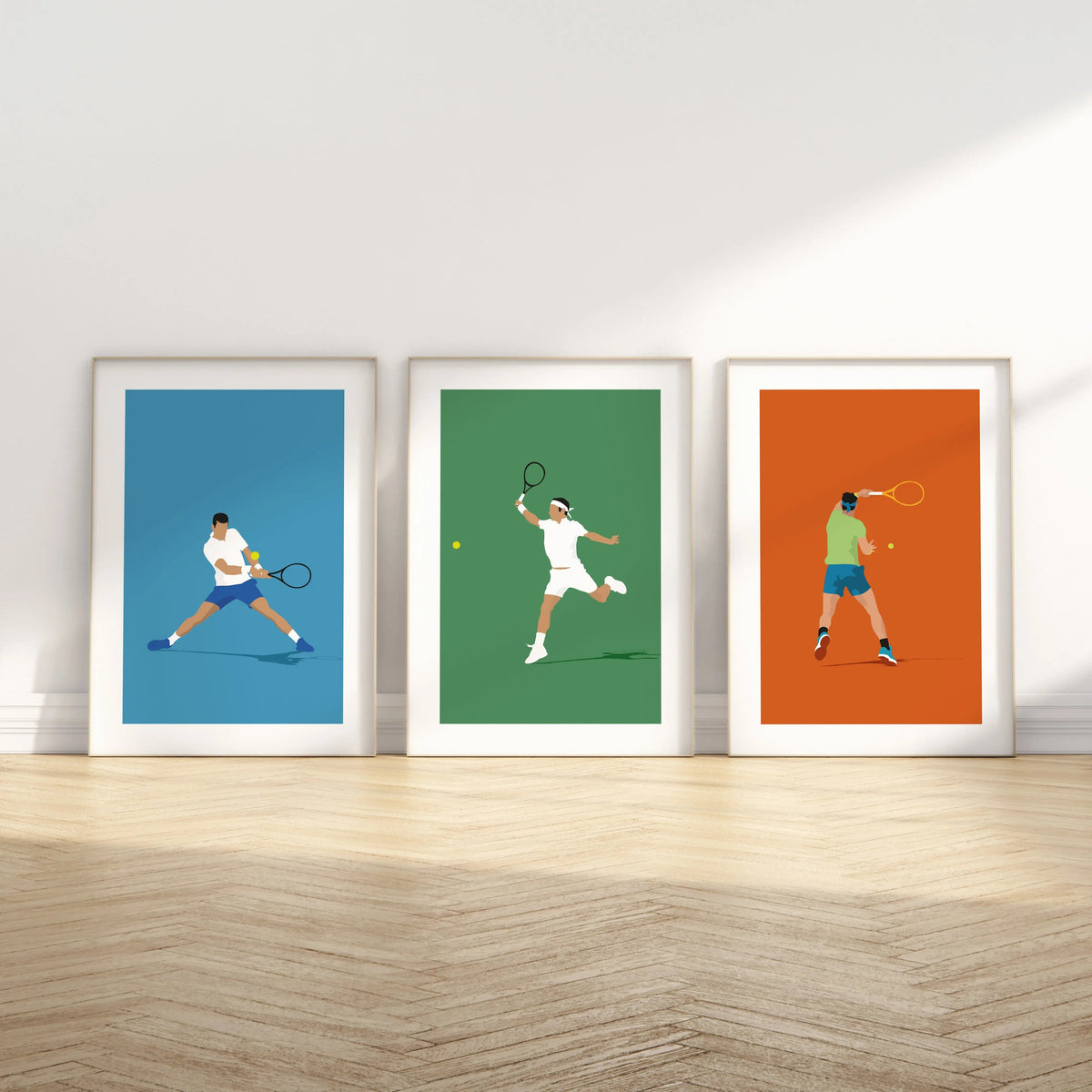Triptyque affiche tennis minimaliste | Poster tennis design | Décoration murale sport premium
